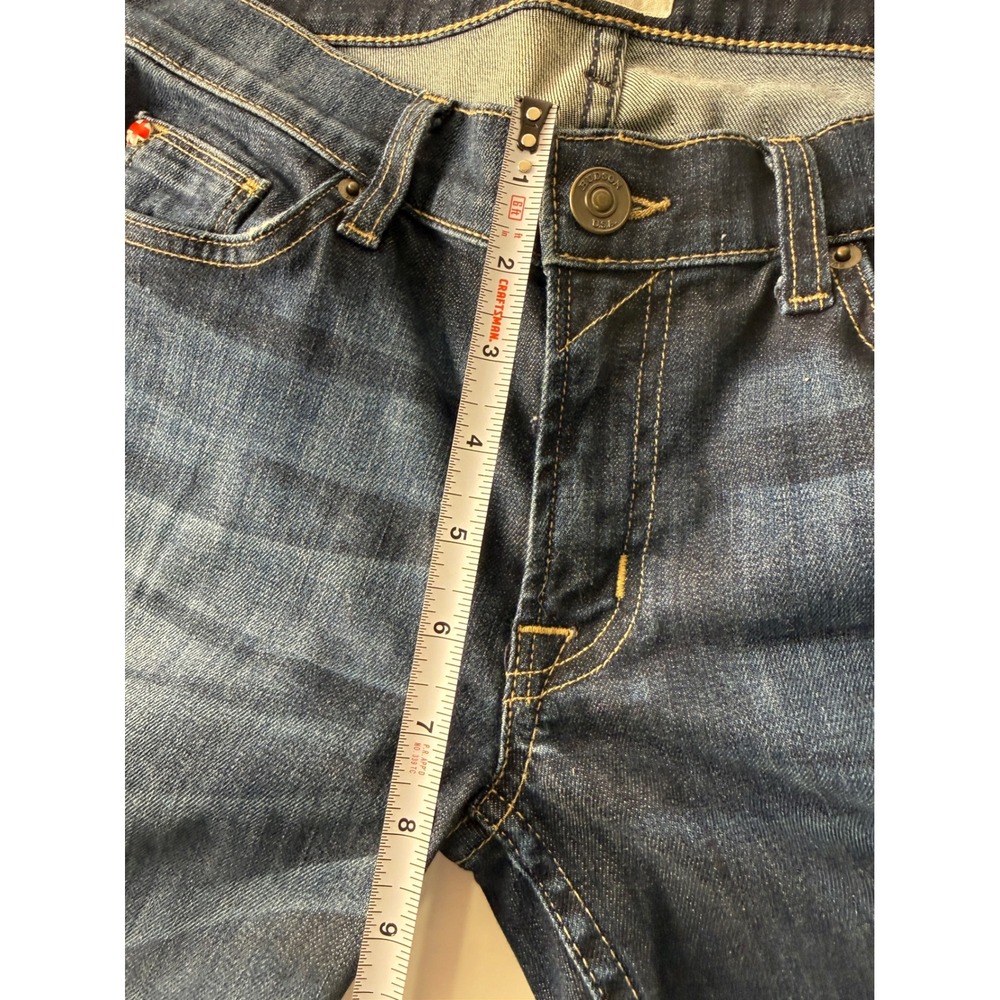 Hudson Crop Muse Skinny Factory Distressed with 5" Cuff Size 28 Dark Wash Jeans - Picture 8 of 14